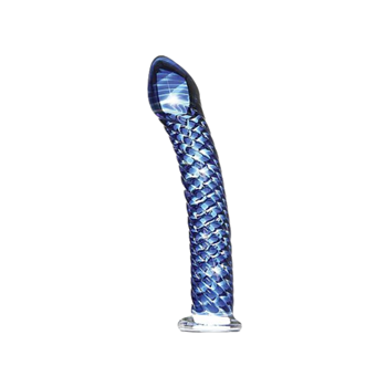 Glazen dildo - 17,8 cm (Blauw)